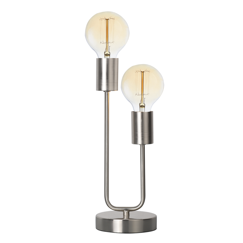 TL651 Bright Star SATIN SATIN METAL TABLE LAMP 2 X LAMPHOLDER 2X40W ES