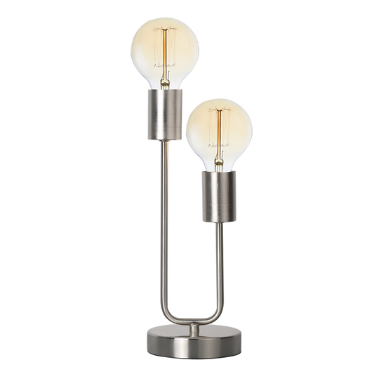 TL651 Bright Star SATIN SATIN METAL TABLE LAMP 2 X LAMPHOLDER 2X40W ES