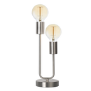 TL651 Bright Star SATIN SATIN METAL TABLE LAMP 2 X LAMPHOLDER 2X40W ES
