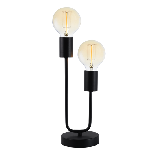 TL652 Bright Star MATT BK M/BLACK METAL TABLE LAMP 2 X LAMPHOLDER 2X40W ES