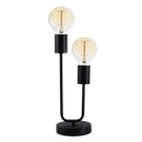 TL652 Bright Star MATT BK M/BLACK METAL TABLE LAMP 2 X LAMPHOLDER 2X40W ES