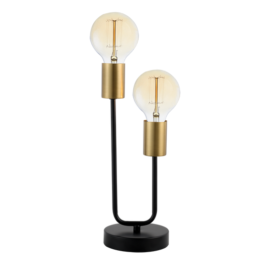 TL653 Bright Star BK BRASS BK/BRASS METAL TABLE LAMP 2 X LAMPHOLDER 2X40W ES