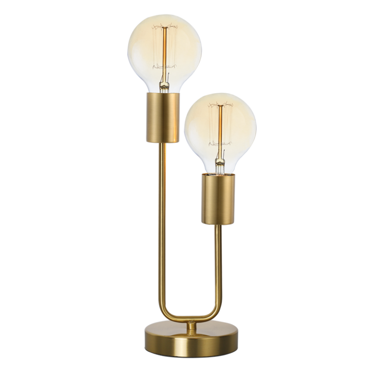 TL654 Bright Star BRASS BRASS METAL TABLE LAMP 2 X LAMPHOLDER 2X40W ES