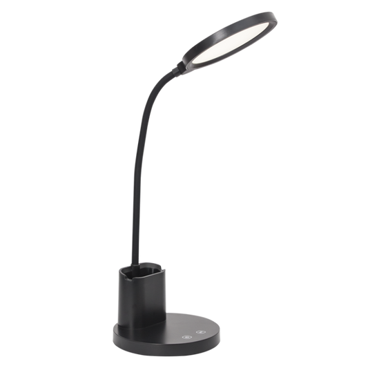 TL663 Bright Star BLACK RECHARGEABLE 10W LED TABLE LAMP CCT 1200MAH