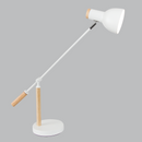 TL669 Bright Star WHITE METAL & WOOD ADJ HEIGHT TABLE LAMP 1X40W ES