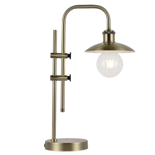 TL673 Bright Star ANTIQUE ANTIQUE METAL TABLE LAMP ADJ HEIGHT 1X40W ES