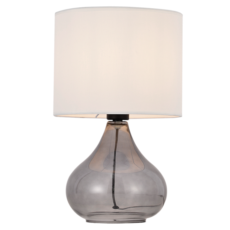 TL674 Bright Star BEIGE SMOKE GLASS BEIGE SHADE TABLE LAMP 1X40W ES