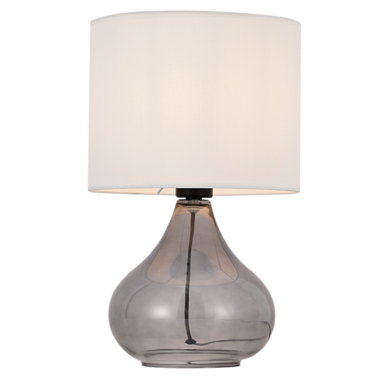 TL674 Bright Star BEIGE SMOKE GLASS BEIGE SHADE TABLE LAMP 1X40W ES