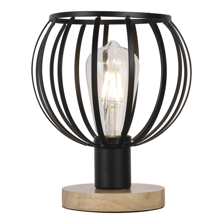 TL675 Bright Star WOOD METAL TABLE LAMP LIGHT WOOD BASE 1X40W ES