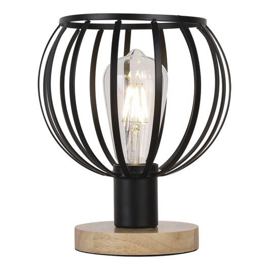 TL675 Bright Star WOOD METAL TABLE LAMP LIGHT WOOD BASE 1X40W ES