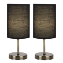 TL680 Bright Star ANTIQUE TWIN PACK ANT/BRASS BLACK SHADE 2X40W ES