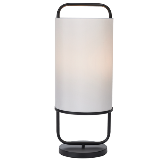 TL681 Bright Star BLACK BLACK METAL WHITE SHADE TABLE LAMP 1X40W ES