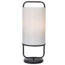 TL681 Bright Star BLACK BLACK METAL WHITE SHADE TABLE LAMP 1X40W ES
