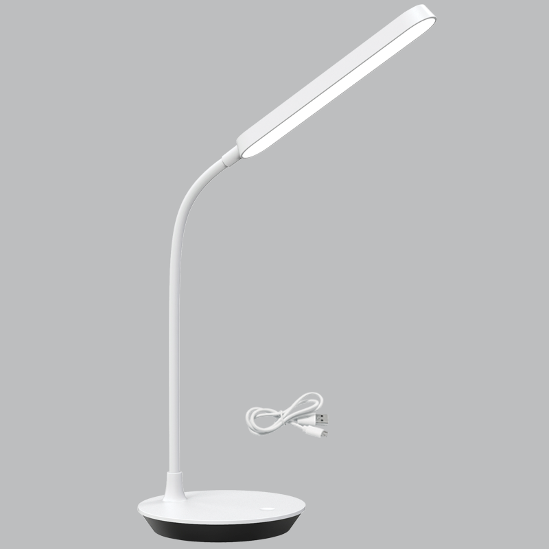 TL685 Bright Star WHITE RECHARGEABLE &FLEXI ARM C/USB 4W LED TABLE LAMP