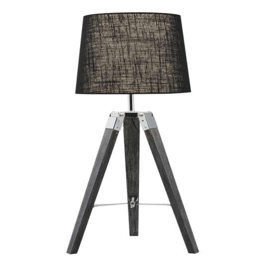 TL690 Bright Star BLACK WOOD&POLISH CHR BLACK SHADE TRI POD LEGS 1X60W ES