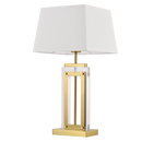 TL691 Bright Star BEIGE ACRYLIC&METAL BASE WHITE SHADE ANT/BRASS 1X40W ES