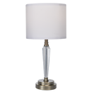 TL694 Bright Star ANTIQUE METAL&CRYSTAL TABLE LAMP WHITE SHADE 1X40W ES