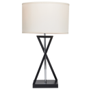 TL695 Bright Star BLACK METAL&POLISH CHR ROD BEIGE SHADE 1X40W ES