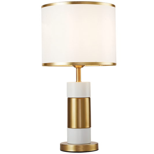 TL697 Bright Star WH/GOLD WH/GOLD METAL BASE WH SHADE 1X40W ES LED ONLY