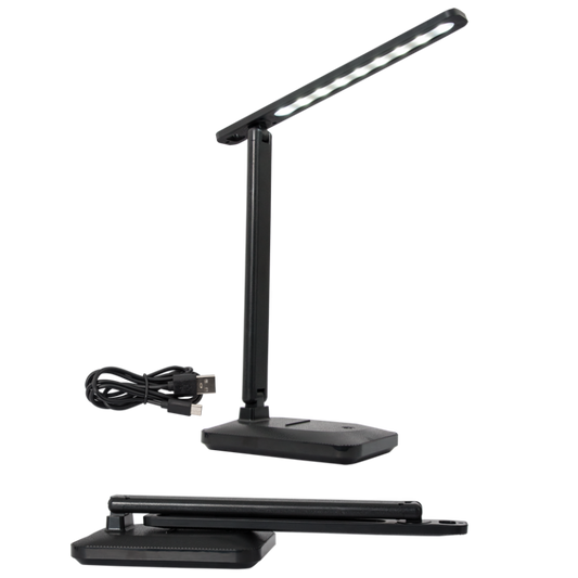 TL701 Bright Star BLACK RECHARGEABLE FOLDING DESK LAMP 3W LED CCT ABS