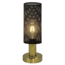TL704 Bright Star BK/GD GOLD BASE TABLE LAMP SHADE BLACK MESH 1X40W ES