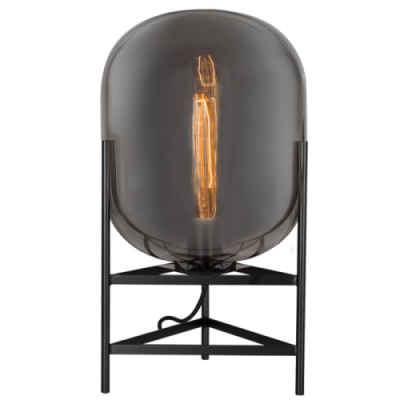 TL818 Bright Star SMOKE METAL TABLE LAMP WITH SMOKE GLASS 1X40W ES