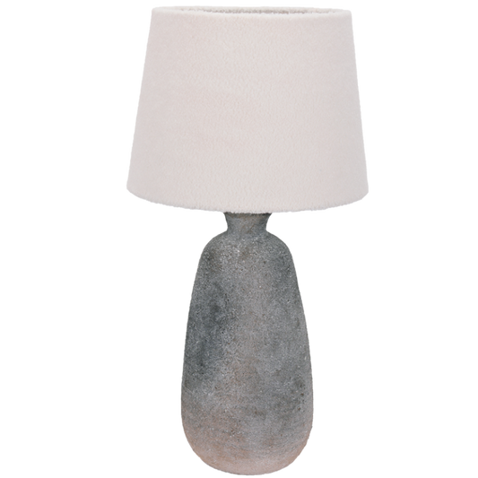 TL827 Bright Star GREY STONE CERAMIC BASE HESSIAN SHADE 1X60W ES