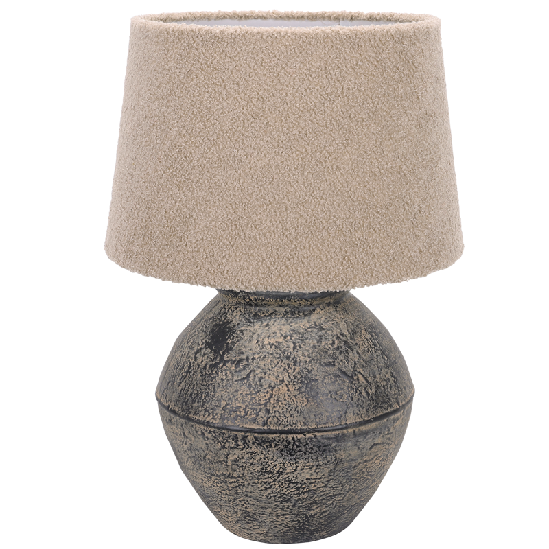 TL828 Bright Star BURNT AMBER BURNT AMBER CERAMIC BASE BEIGE SHADE 1X60W ES