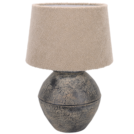TL828 Bright Star BURNT AMBER BURNT AMBER CERAMIC BASE BEIGE SHADE 1X60W ES