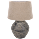 TL828 Bright Star BURNT AMBER BURNT AMBER CERAMIC BASE BEIGE SHADE 1X60W ES