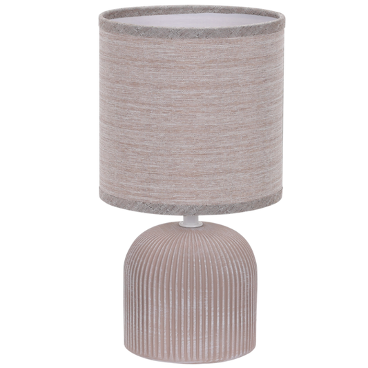 TL830 Bright Star BROWN BROWN RIBBED CERAMIC BASE FABRIC SHADE 1X40W SES