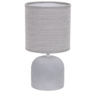 TL831 Bright Star GREY GREY RIBBED CERAMIC BASE FABRIC SHADE 1X40W SES