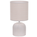 TL832 Bright Star BEIGE RIBBED CERAMIC BASE FABRIC SHADE 1X40W SES