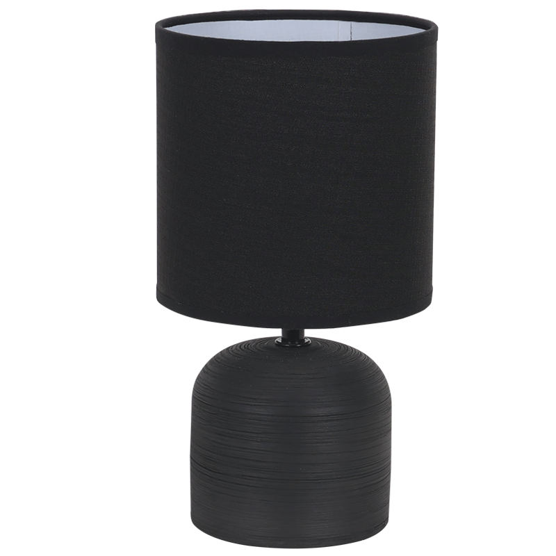 TL833 Bright Star BLACK BLACK CERAMIC BASE WITH FABRIC SHADE 1X40W SES