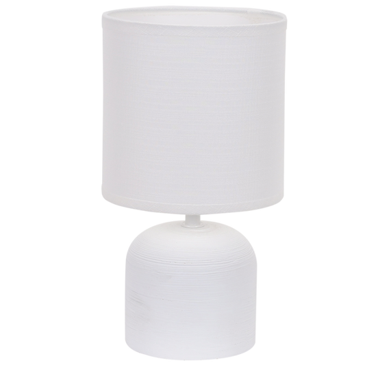 TL834 Bright Star WHITE WHITE CERAMIC BASE WITH FABRIC SHADE 1X40W SES