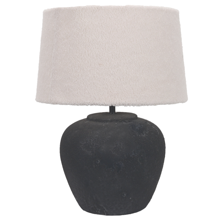 TL836 Bright Star BLACK BLK CERAMIC BASE WITH CREAM FABRIC SHADE 1X60W ES