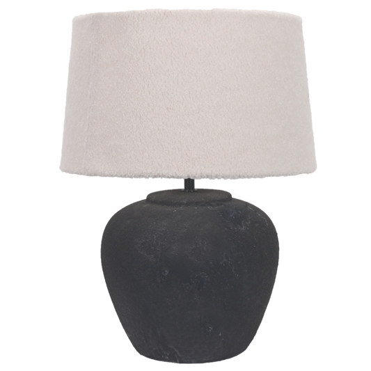 TL836 Bright Star BLACK BLK CERAMIC BASE WITH CREAM FABRIC SHADE 1X60W ES