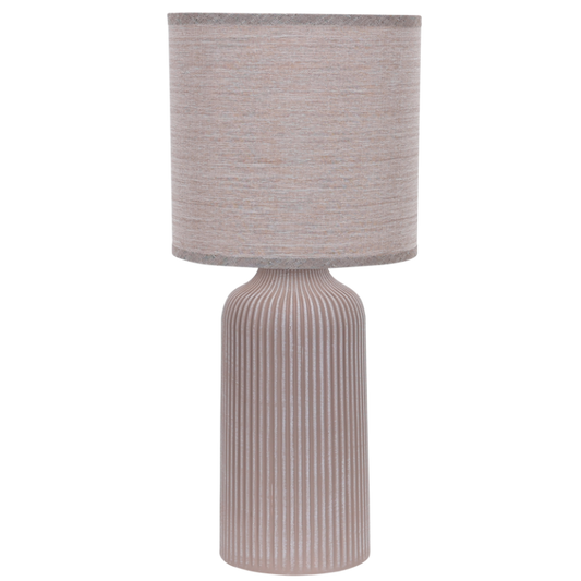 TL837 Bright Star BROWN BROWN CERAMIC BASE WITH FABRIC SHADE 1X60W ES