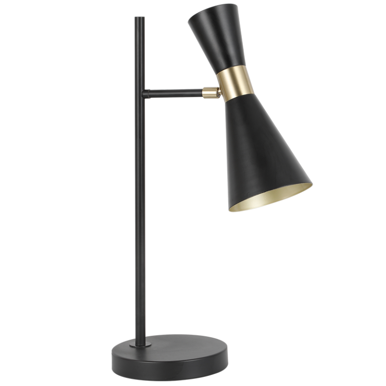 TL842 Bright Star BLACK BLACK METAL TABLE LAMP MOVEABLE HEAD 1X40W ES