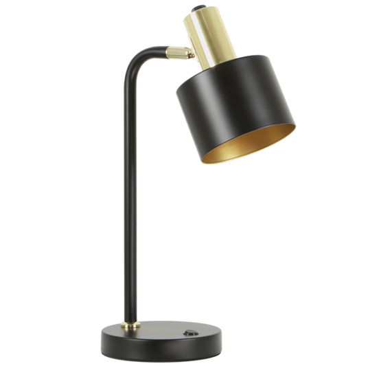 TL846 Bright Star BLACK BLACK&GOLD WITH INNER GOLD MOVEABLE HEAD 1X40W ES