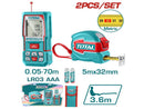 Total 70M Laser Distance Detector + 5M Tape Measure Set Promo Price Subject To Change Without Notice Professional TLDD241201M