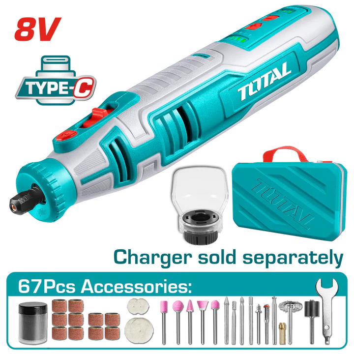 Total 8v Cordless Mini Grinder Tmgli0801