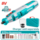 Total 8v Cordless Mini Grinder Tmgli0801