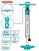 Total Bicycle Hand Pump 160Psi Professional TMPP3201