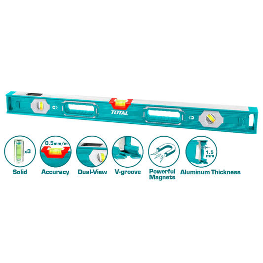 Total 100Cm Spirit Level With Powerful Magnets Professional TMT210056