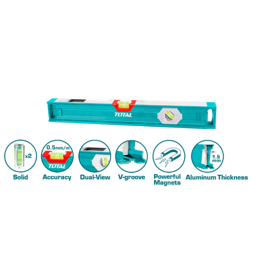 Total 40Cm Spirit Level With Powerful Magnets Professional TMT24056