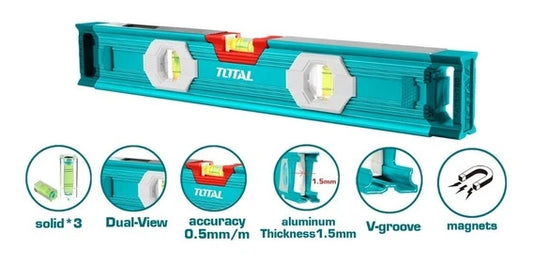 Total 60Cm Spirit Level With Powerful Magnets Professional TMT26056