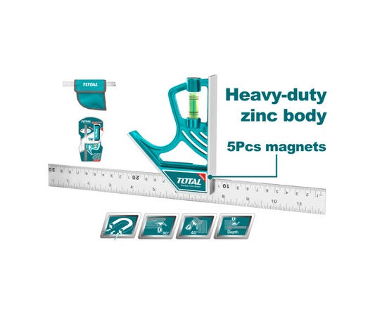 Total Magnetic Lock Combination Square 30Cm Professional TMT653005