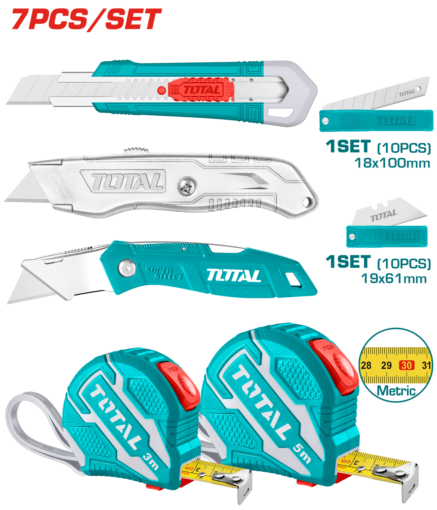 Total 7pc Knife Set With Tape Measures Promo Item Price Subject To Change Without Notice Tos23037/23039