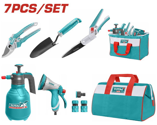 Total 7 Pcs Garden Tools Set With Canvas Bag Tos23048